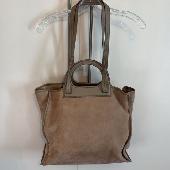 MaxMara Jito Shopper in Taupe Leather and Suede. Max Mara - Picture 4 of 10